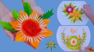 How To Design Veggie Garnishes 🔴 Food Art Challenge [upl. by Kreindler]