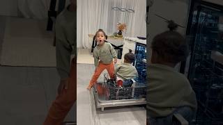 Dad catches daughter putting baby sister in the dishwasher and dad does this shorts [upl. by Rolyt]