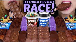 ASMR LEFTOVER DESSERT RACE MampMS OREO CRUNCH CUPS MINI MAGNUM ICE CREAM BUBBLY CHOCOLATE FERRERO [upl. by Ellehsad749]