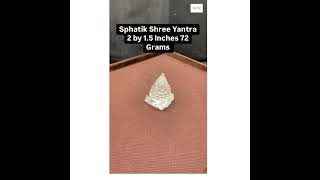 Sphatik Shree Yantra  2 Inches 72 Grams [upl. by Weinhardt525]