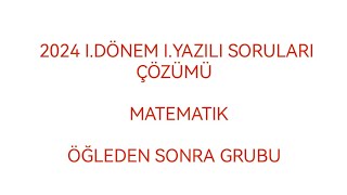 10 sınıf matematik 1 dönem 1 yazılı soruları çözümü  cevap anahtarı [upl. by Schumer]