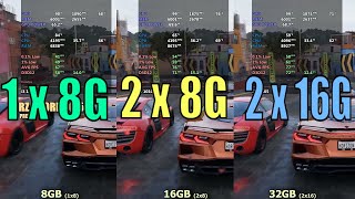 32GB vs 16GB vs 8GB RAM GTX 1650 i3 10105 [upl. by Izaak546]