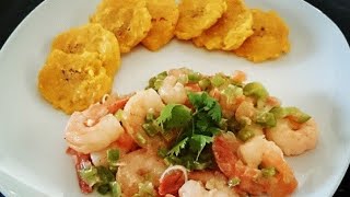 Tostones con Camarones ¡Fáciles y Deliciosos [upl. by Aerdnas932]