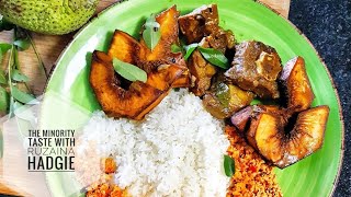 Sri Lankan Recipes  How to cook Breadfruit with Beef Bone Curry Sri lankan food [upl. by Wynny63]