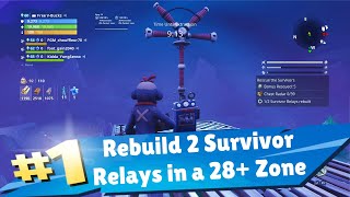 Rebuild 2 Survivor Relays in Successfull Mission in a 28 Zone Save the World Fortnite [upl. by Netsua]