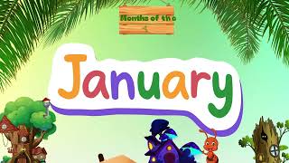 12 Months of the Year kids song  Learning Nursery Rhymes  Kids songs  ✨ [upl. by Ynottirb387]