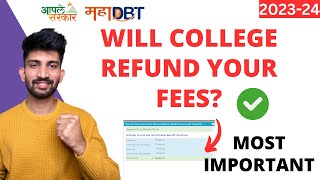 MahaDBT Scholarship Updates  Will College REFUND Your Fees [upl. by Nap420]