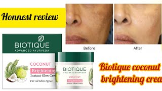 Biotique coconut brightening cream honnest review 👍🏼👍🏼skincarereview [upl. by Kaenel]