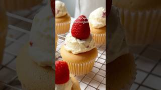 Strawberry Cupcakes cream cheese frosting shorts strawberrycake strawberrycupcakes recipe [upl. by Gerdeen]