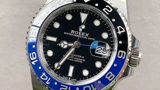 2021 Rolex GMTMaster II Batman Oyster Bracelet 126710BLNR Rolex Watch Review [upl. by Schroth]