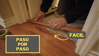 Como instalar una transición entre piso de laminado o vinyl y ceramica [upl. by Amor]