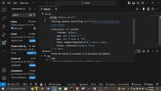 Missing Module Docstring in Python 3  Pylint Error in VSCode [upl. by Rola]