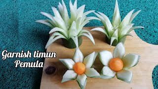 Garnish timun pemula 1 timun jadi 4 garnish [upl. by Novikoff818]