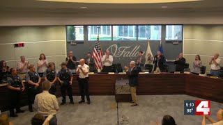 O’Fallon Illinois police officers honored after saving man from burning building [upl. by Yrollam]