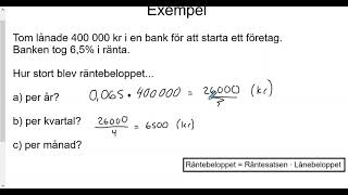 Matematik 1b  Lån ränta och amortering [upl. by Oirottiv]