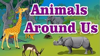 Class1  EVS  Animals Around Us  Land Animals [upl. by Ettenowtna]