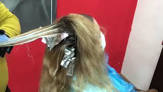 mechas balayage a la inversa RAICES oscuras pelo rubio  paso a paso [upl. by Ado]