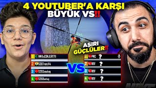 EN GÜÇLÜ 4 YOUTUBERA KARŞI 4 VS 4 ATTIK 😱 TARİHİN EN ZORLU VSSİ  PUBG MOBILE [upl. by Ihcego]