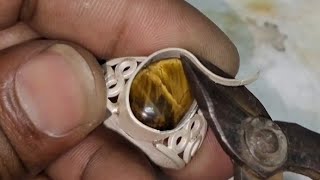 How to make ring with silver wire  Tiger ring making  Tiger ring jwellery [upl. by Rebmeced858]