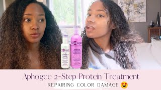 Aphogee Balancing Moisturizer TwoStep Protein Treatment Repair Damaged Hair at Home [upl. by Lachus]