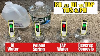 Water TDS amp PH Test  RO vs DI vs Poland Spring vs Tap Water [upl. by Eidok]