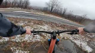 Backyard mountain bike trails in the snow￼ [upl. by Margaux290]