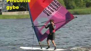 Different ways of tacking and gybing a longboard Windsurfer [upl. by Syxela]