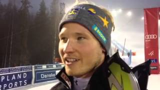 Jens Byggmark finishes 3rd in Opening Audi FIS Ski World Cup Slalom at Levi FIN [upl. by Haldi371]