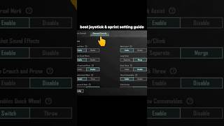 Bgmi Pubg Mobile best joystick amp sprint setting guide shorts tipsandtricks [upl. by Bremser819]