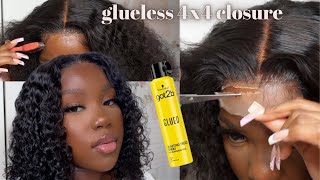 GLUELESS 4X4 CLOSURE WIG BEGINNER FRIENDLY LUVMEHAIR [upl. by Zales154]