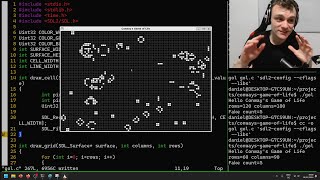 Coding Game of Life in C from Scratch  Drawing Mouse and Keyboard Interactions  Final Ep 4 [upl. by Lecrad]