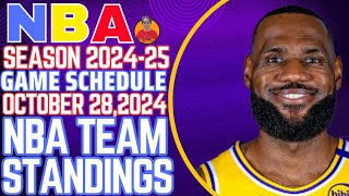 NBA LATEST TEAM STANDINGS OCTOBER 272024LEBRON JAMES 32 PTS 14 REBS 10ASTNBA LATEST GAME SCHEDULE [upl. by Enylekcaj]