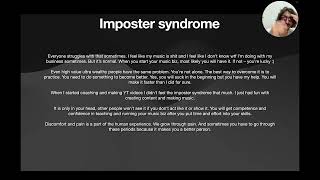 Overcoming imposter syndrome in music [upl. by Arocet118]