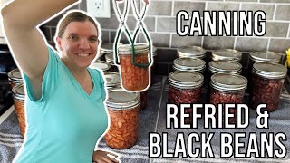 Easy Home Canning Refried and Black Beans everybitcountschallenge [upl. by Yurt]