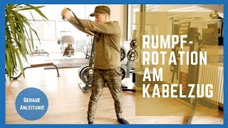 Rumpfmuskulatur trainieren Rotation am Kabelzug quotdeutsches Tutorialquot ASK THE COACH [upl. by Yecies]