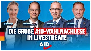 Wahlnachlese Thüringen amp Sachsen Weidel Chrupalla Möller amp Urban live  AfD [upl. by Chapland]