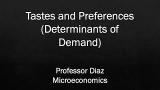 Tastes and Preferences Determinants of Demand [upl. by Eirotal]