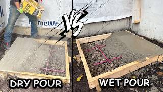 Pouring a DRY vs WET Concrete Slab  Cutting Them Open AFTER 90 days Home RENO Ep 6 [upl. by Ecnarretal656]