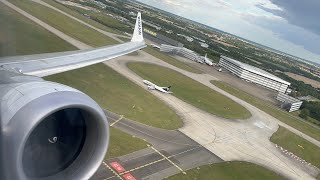 MAX BUZZ  Ryanair B737 MAX Takeoff from Stansted Airport [upl. by Elleirad318]