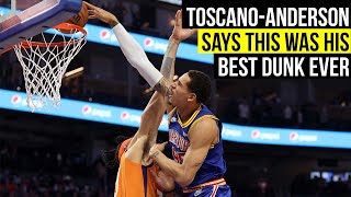 Warriors Juan Toscano Anderson says his Phoenix dunk was his best ever [upl. by Letsirk]