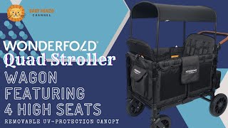 👶 WONDERFOLD W4 Luxe Quad Stroller Wagon Featuring 4 High  Review [upl. by Tserof771]