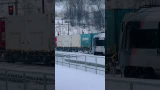 Cargo Net Intermodal Snow Dombas Norway 1112024 [upl. by Neelhtac372]