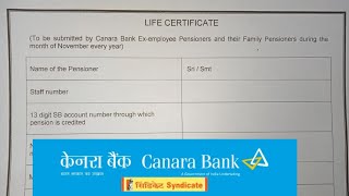 How to Fill Canara Bank Life Certificate Form [upl. by Alel]