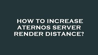 How to increase aternos server render distance [upl. by Newkirk]