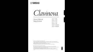 YAMAHA CLAVINOVA CLP785 01 PDF MANUAL [upl. by Benildis]