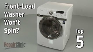 FrontLoad Washer Won’t Spin — Washing Machine Troubleshooting [upl. by Mogerly409]