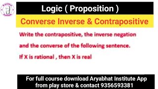 Converse Inverse and Contrapositive  Converse Inverse and Contrapositive discrete mathematics [upl. by Liamaj199]