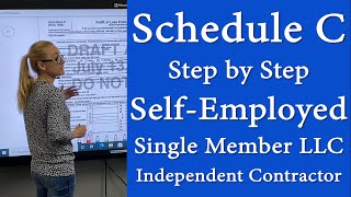 Schedule C Form 1040 Sole proprietor independent contractor LLC How to fill out form Schedule C [upl. by Tekcirk113]