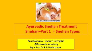 Ayurveda Panchakarma l Snehan Part 1 l Types of Snehan l Internal Snehapan l External Snehan [upl. by Baese649]