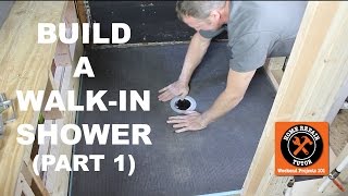 How to Build a WalkIn Shower Part 1 Wedi Shower Pan Install [upl. by Ciredor]